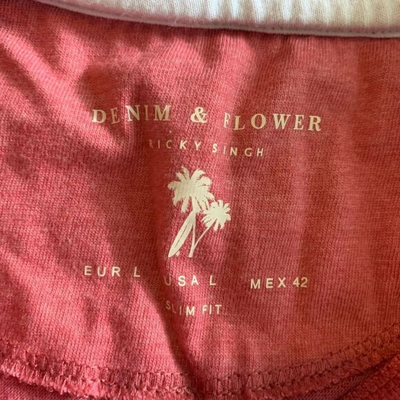 Mens palm tree pattern t shirt size L - Picture 3 of 4